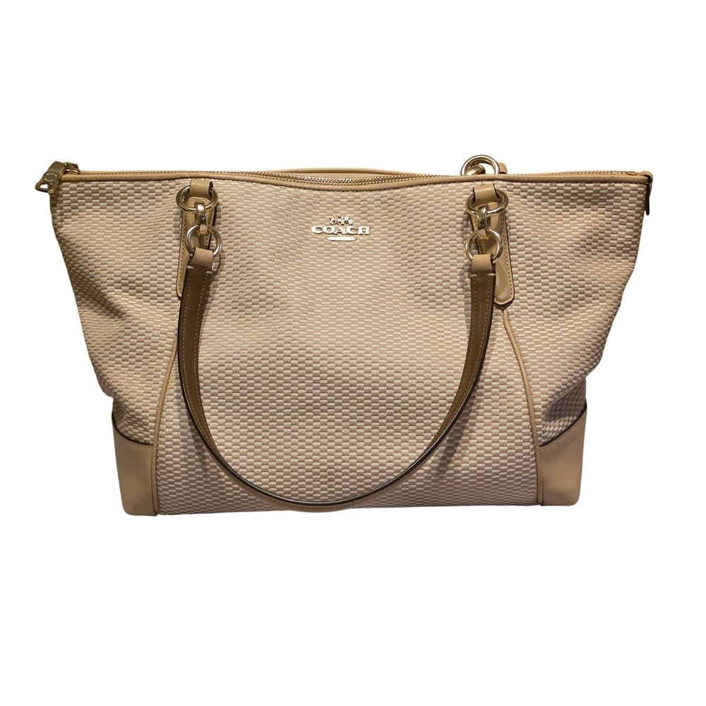 COACH Legacy Jacquard Ava Tote Milk Beechwood AUTHENTIC F28467